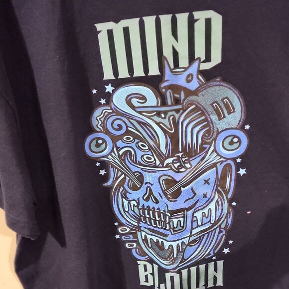 Keltex Graphic Black T-Shirt MIND BLOWN 2XL NWT - Picture 1 of 3